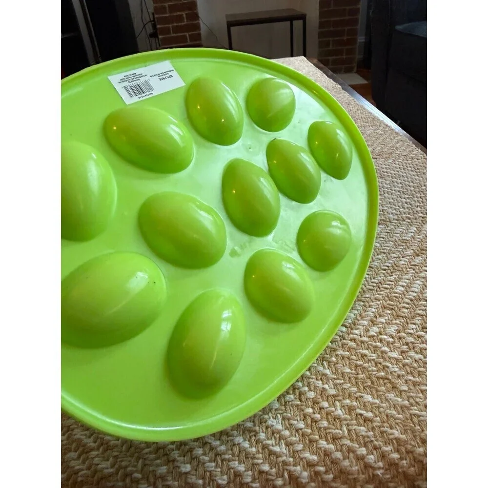 Set of 2 Green Deviled Egg Trays